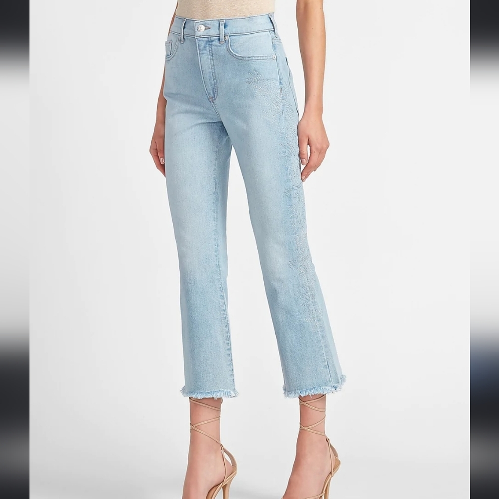 Express cropped flare jeans